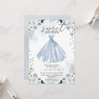 Sweet 16 Blue Watercolor Blume Dress