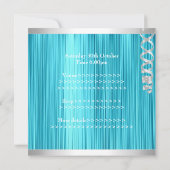 Sweet 16 Blue White Silver Jewel Tiara Formal Einladung (Rückseite)