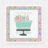 Sweet 16 Blume und Cake Paper Napkin Serviette (Vorderseite)