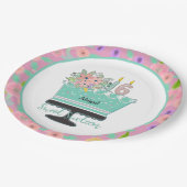 Sweet 16 Blume und Kuchenpapierplatte Pappteller (Schrägansicht)