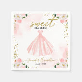 Sweet 16 Blush Bloral Pink Kleid Serviette (Vorderseite)