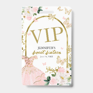 Sweet 16 Blush Floral Geburtstag 16 Geburtstag VIP Ausweis