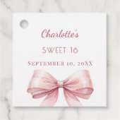 Sweet 16 blush pink bow DIY Geschenkanhänger (Vorderseite)