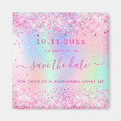 Sweet 16 blush pink Glitzer speichern den Datums-M Magnet (Vorne)