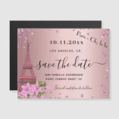 Sweet 16 blush pink paris speichern den Datums-Mag Magnetkarte (Vorne/Hinten)
