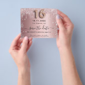 Sweet 16 blush pink silber Haushalt Save the Date Flyer (Gruppe)