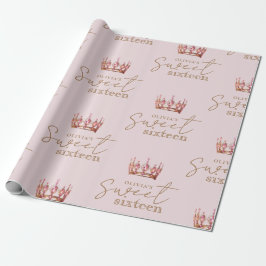 Sweet 16 Blush Pink und Gold Geburtstag Geschenkpapier