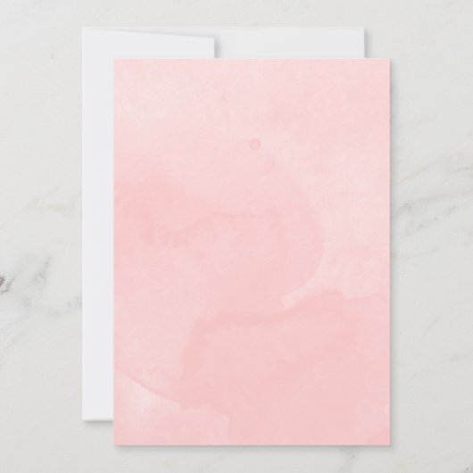 Sweet 16 Blush Wasserfarbe Blume Rosa Kleid Einladung (Rückseite)