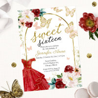 Sweet 16 Blütenrotkleid Schmetterling