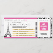 Sweet 16 Boarding Pass nach Paris Einladung (Vorderseite)