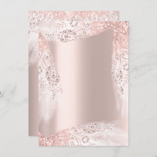 Sweet 16. Brautparty Dress Rose Blush Einladung (Vorne/Hinten)