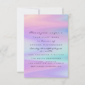 Sweet 16. Brautparty Holograph Princess Lila Einladung (Vorderseite)