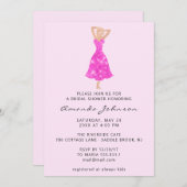 Sweet 16. Brautparty Pink Dress Spark Einladung (Vorne/Hinten)