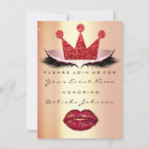 Sweet 16. Brautparty Quinceanera Kiss Crown Einladung