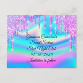 Sweet 16. Brautparty Quinceanera Pink Girly Postkarte (Vorderseite)