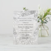 Sweet 16. Brautparty Royal Gray Silver Dress Einladung (Stehend Vorderseite)