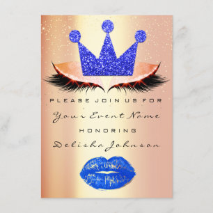 Sweet 16. Bridal Blue Quinceanera Kiss Princess Einladung