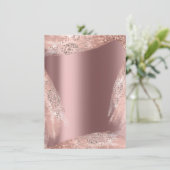 Sweet 16. Bridal Dress Rose Diamond Funkelnd Einladung (Stehend Vorderseite)