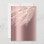 Sweet 16. Bridal Dress Rose Diamond Funkelnd Einladung (Rückseite)