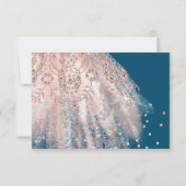 Sweet 16. Bridal Dress Rose Gold Blue Navy Einladung (Rückseite)