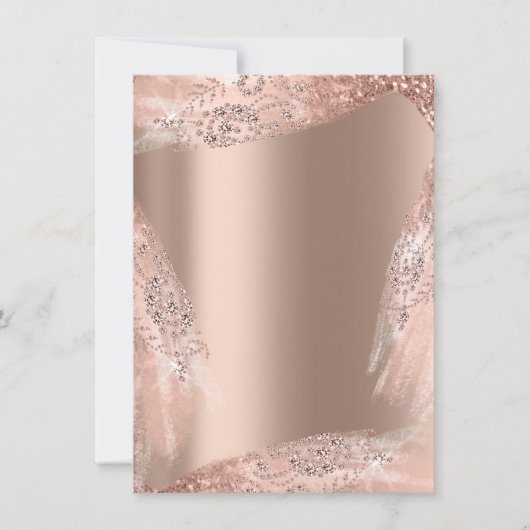 Sweet 16. Bridal Dress Rose Gold Funkelnd Einladung (Vorderseite)
