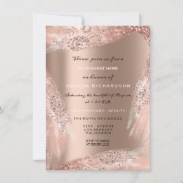 Sweet 16. Bridal Dress Rose Gold Funkelnd Einladung