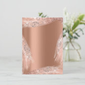 Sweet 16. Bridal Dress Rose Kupfer Diamond Spark Einladung (Stehend Vorderseite)