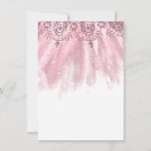 Sweet 16. Bridal Pink Dress Rose Quineanera White Einladung (Rückseite)