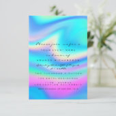 Sweet 16. Bridal Show Holograph Unicorn Pink Face Einladung (Stehend Vorderseite)