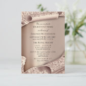 Sweet 16. Bridal Wedding 3D Rose Gold Einladung (Stehend Vorderseite)