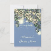 Sweet 16. Bride Rustic Wood Gold Blue Mint Hearts Einladung (Rückseite)