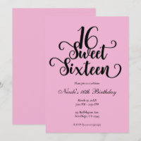 Sweet 16 Bubblegum Pink & Black Birthday Party