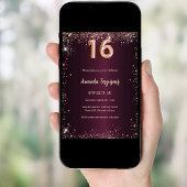 Sweet 16 burgundy Rose Gold Einladung