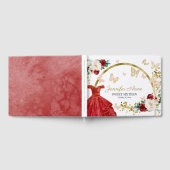 Sweet 16 Butterfly Blume Rotes Kleid Gästebuch (Voll)
