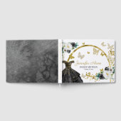 Sweet 16 Butterfly Blume Schwarzes Gold Dress Gästebuch (Voll)