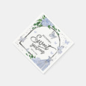 Sweet 16 Butterflys Dusty Blue Blush Gown Serviette (Ecke)