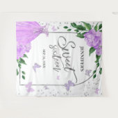 Sweet 16 Butterflys Lavendel Gown Hintergrund Wandteppich (Vorderseite (Horizontal))