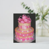 Sweet 16 Cake Picture Card Postkarte (Stehend Vorderseite)
