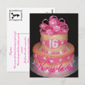 Sweet 16 Cake Picture Card Postkarte (Vorne/Hinten)