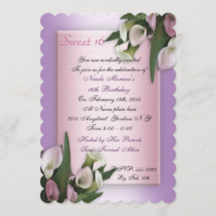 Sweet 16 calla lily Geburtstag Einladung elegant