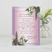Sweet 16 calla lily Geburtstag Einladung elegant (Stehend Vorderseite)