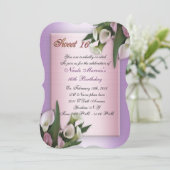 Sweet 16 calla lily Geburtstag Einladung elegant (Stehend Vorderseite)
