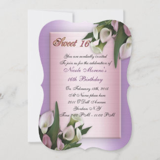Sweet 16 calla lily Geburtstag Einladung elegant
