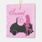 Sweet 16 Car Personalisiert Pink Black 16 . Geburt Keramikornament (Links)