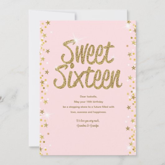 Sweet 16 Card Einladung (Vorderseite)