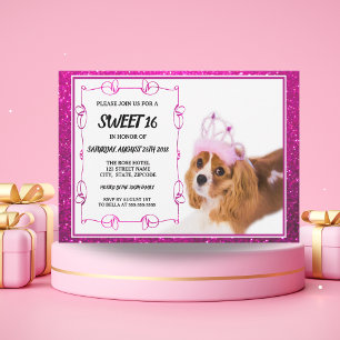 Sweet 16 Cavalier King Charles Spaniel Einladung