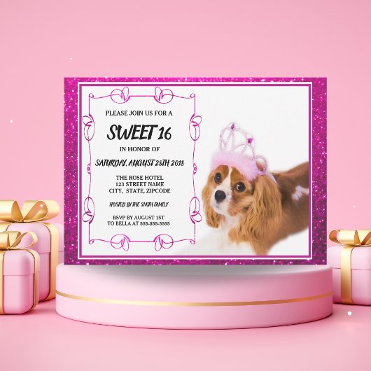Sweet 16 Cavalier King Charles Spaniel Einladung