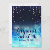 Sweet 16 Celestial Enchanted Under the Stars Party Einladung (Rückseite)