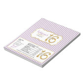 Sweet 16 Chocolate Candy Bar Wrappers-Gold Zahlen Notizblock (Rotiert)
