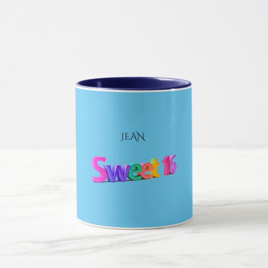 Sweet 16 Combo Tasse/individuelle Name, hellblau/m Tasse (Zentrum)